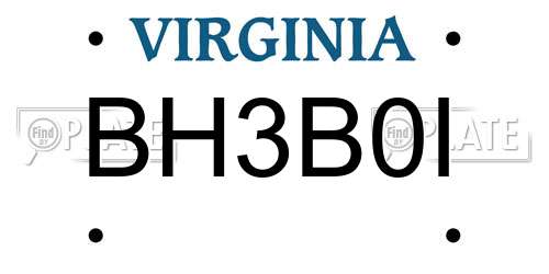 BH3B0I Virginia License Plate