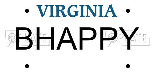 BHAPPY Virginia License Plate