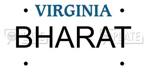 BHARAT Virginia License Plate