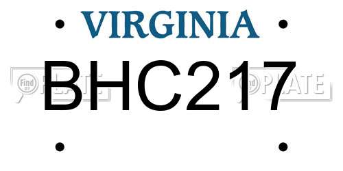 BHC217 Virginia License Plate