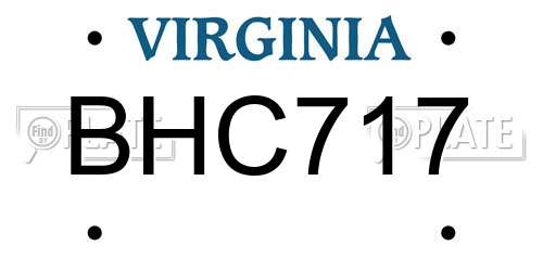 BHC717 Virginia License Plate