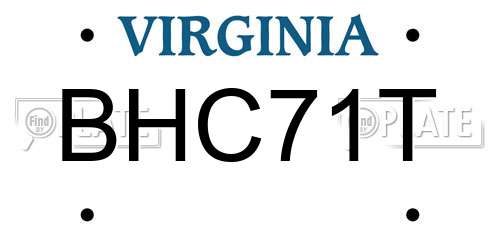 BHC71T Virginia License Plate