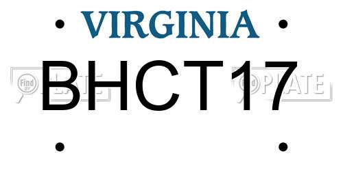 BHCT17 Virginia License Plate