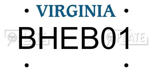 BHEB01 Virginia License Plate