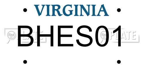BHES01 Virginia License Plate