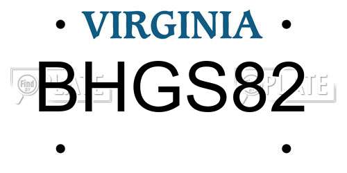 BHGS82 Virginia License Plate