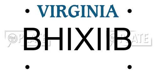 BHIXIIB Virginia License Plate