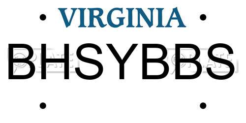 BHSYBBS Virginia License Plate