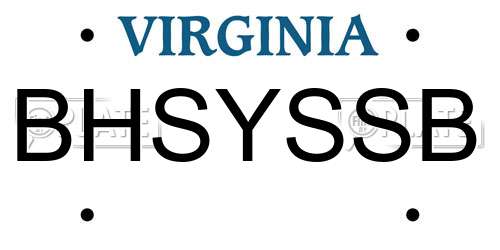 BHSYSSB Virginia License Plate