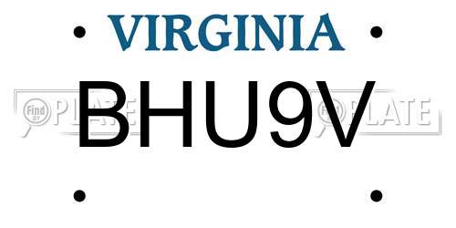 BHU9V Virginia License Plate