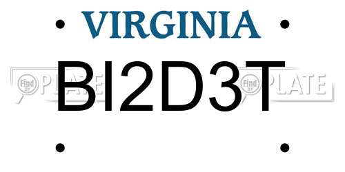 BI2D3T Virginia License Plate
