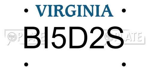 BI5D2S Virginia License Plate
