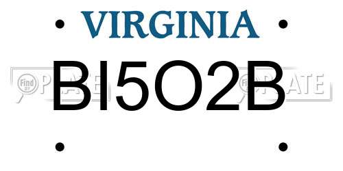 BI5O2B Virginia License Plate