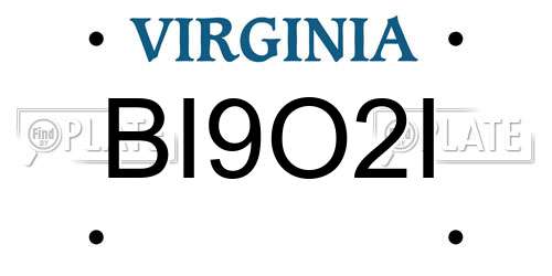 BI9O2I Virginia License Plate