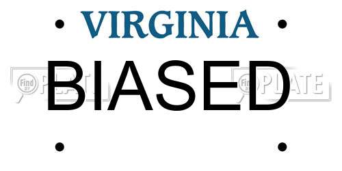 BIASED Virginia License Plate