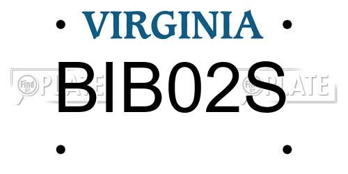 BIB02S Virginia License Plate