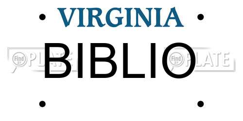 BIBLIO Virginia License Plate