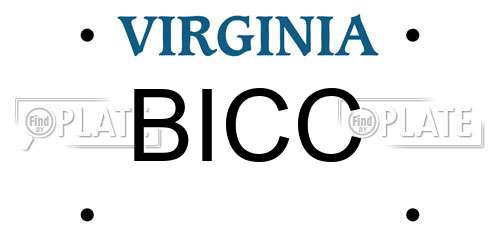BICC Virginia License Plate