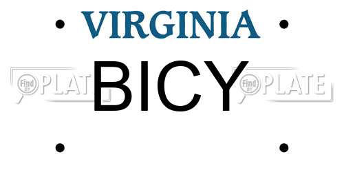 BICY Virginia License Plate