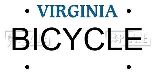 BICYCLE Virginia License Plate