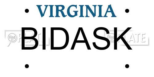 BIDASK Virginia License Plate