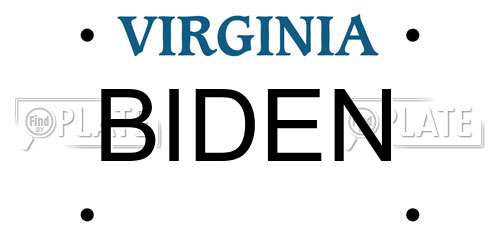 BIDEN Virginia License Plate