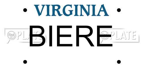 BIERE Virginia License Plate