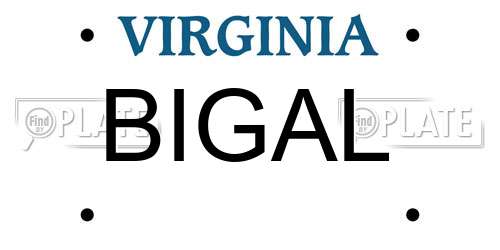 BIGAL Virginia License Plate