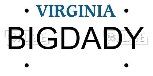 BIGDADY Virginia License Plate