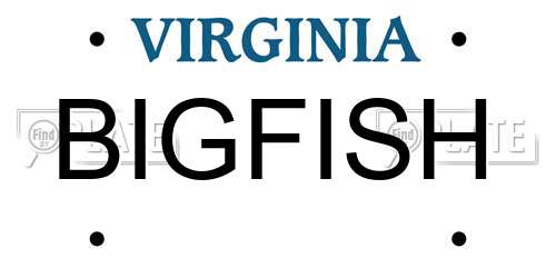 BIGFISH Virginia License Plate