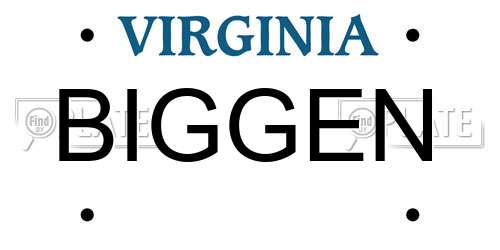 BIGGEN Virginia License Plate