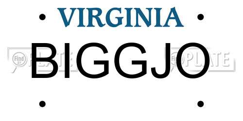 BIGGJO Virginia License Plate