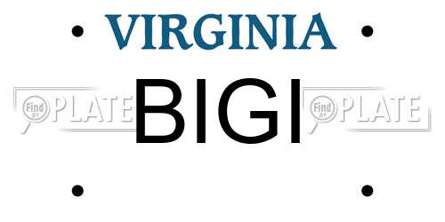 BIGI Virginia License Plate
