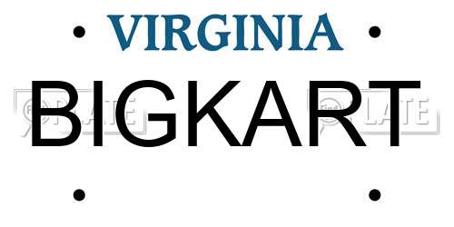 BIGKART Virginia License Plate