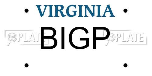 BIGP Virginia License Plate