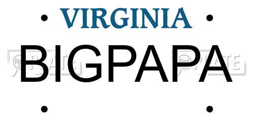 BIGPAPA Virginia License Plate