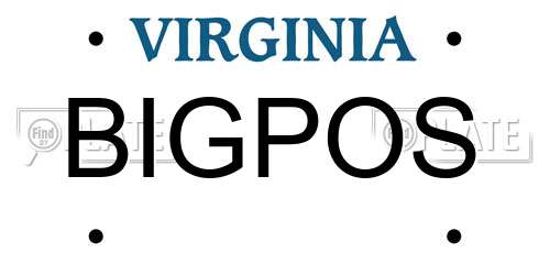 BIGPOS Virginia License Plate