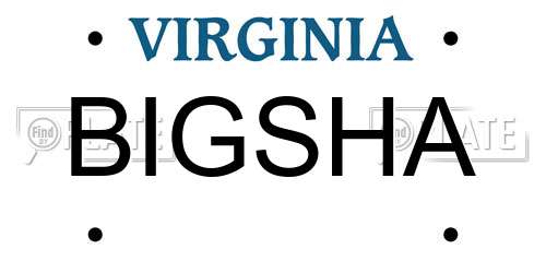 BIGSHA Virginia License Plate