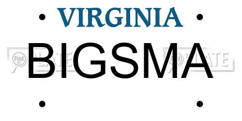 BIGSMA Virginia License Plate