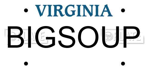 BIGSOUP Virginia License Plate