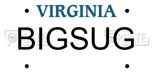 BIGSUG Virginia License Plate