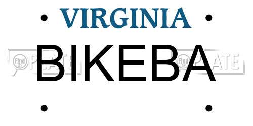BIKEBA Virginia License Plate