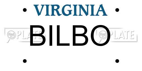 BILBO Virginia License Plate