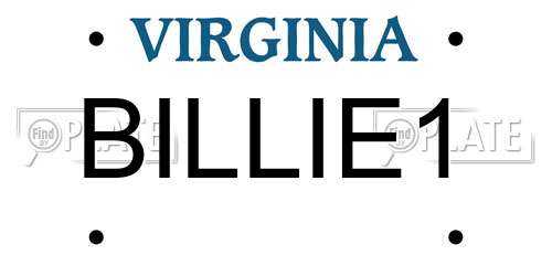 BILLIE1 Virginia License Plate