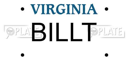 BILLT Virginia License Plate