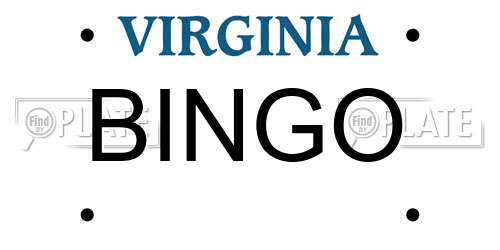 BINGO Virginia License Plate