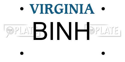 BINH Virginia License Plate