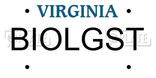 BIOLGST Virginia License Plate
