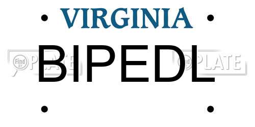 BIPEDL Virginia License Plate