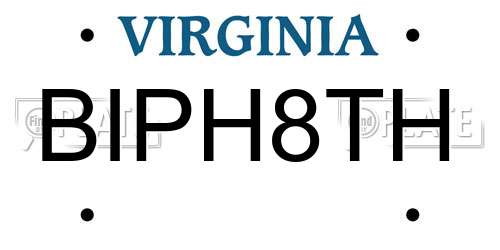 BIPH8TH Virginia License Plate